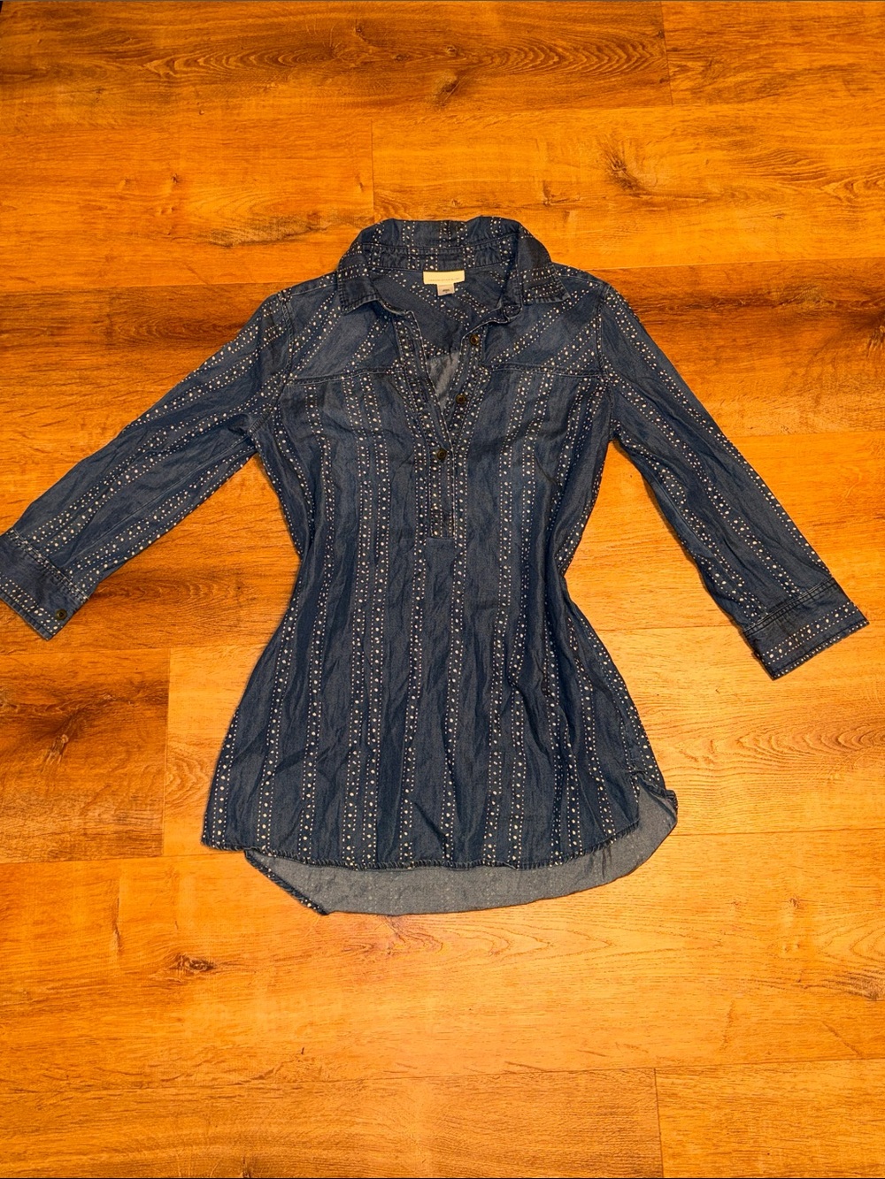 Women's Navy Eyelet Tunic dress -